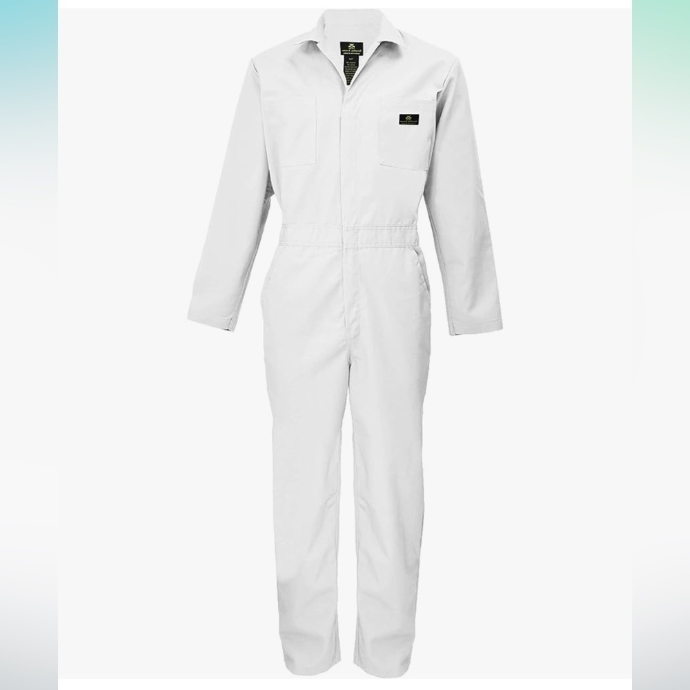 Natural Uniforms Mens White Long Sleeve Coveralls Zippered size Large